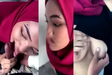 Bokep Indo Ukhti Hijab Merah Crot di Mulut